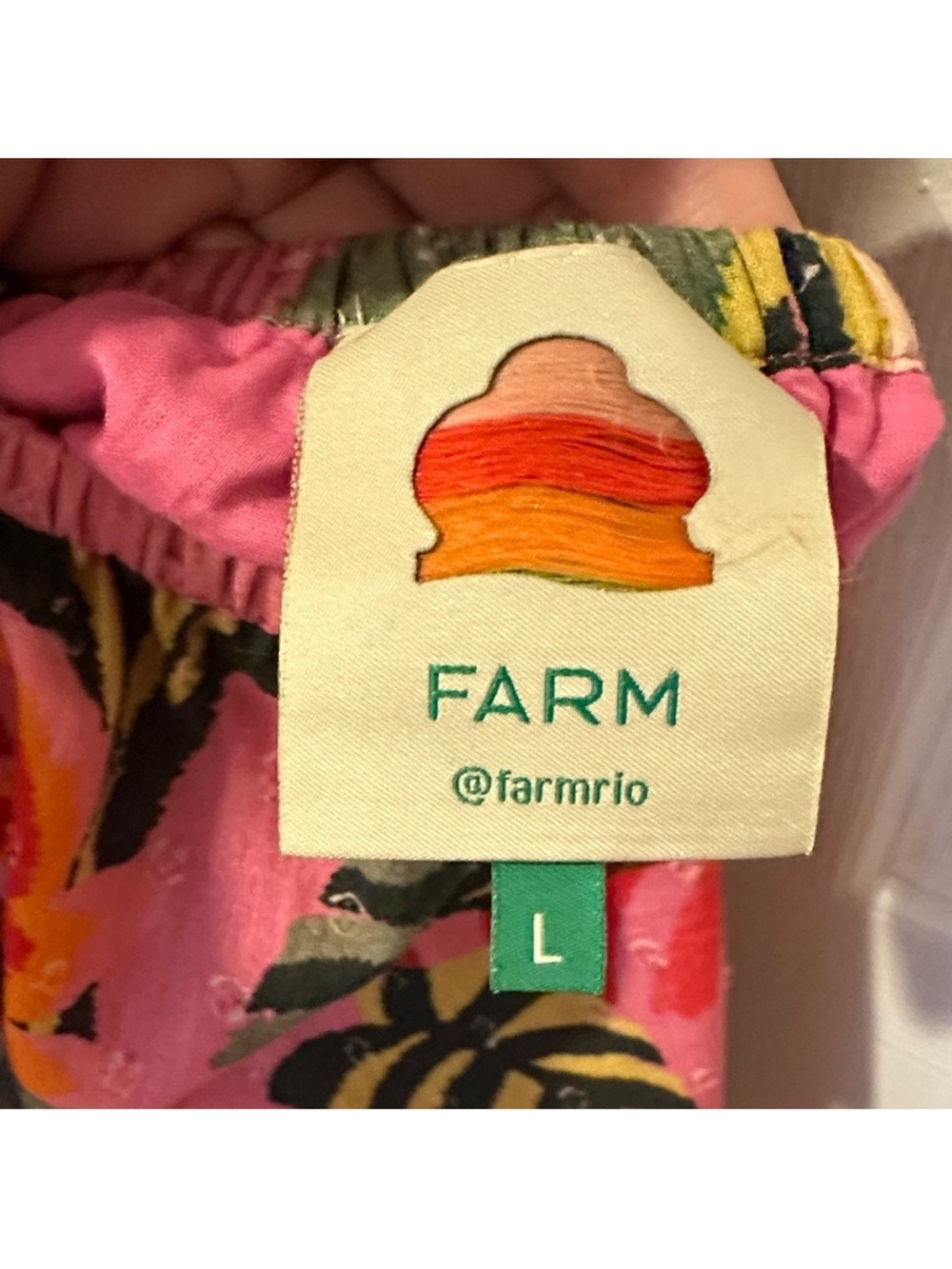 🐅Farm Rio for Anthropologie Pink Forest Print Midi Open Back Summer Dress Large - Picture 6 of 11
